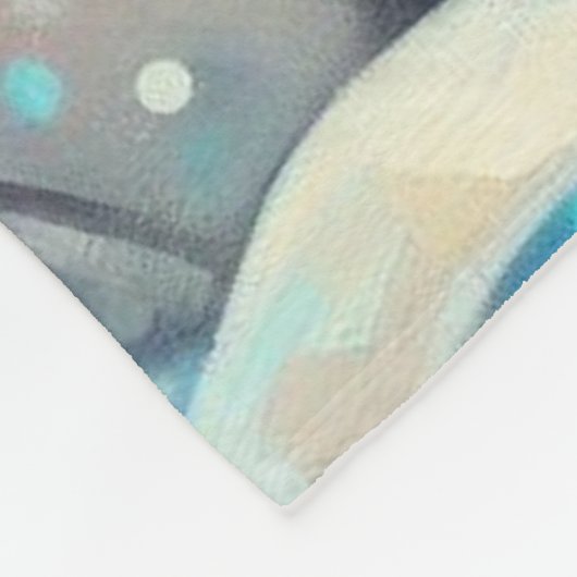 Big Eye Christmas Reindeer Folk Art Personalized Fleece Deken (Hoek)