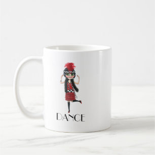 Big Eye Dansende Flapper Girl Red Dress 1920 Koffiemok
