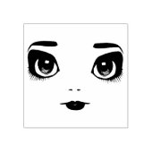 Big eye Doll Face Originele kunst Rubberstempel (Afrduk)