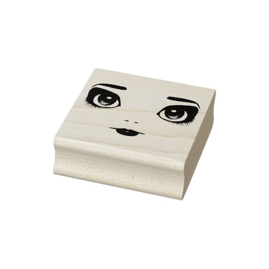 Big eye Doll Face Originele kunst Rubberstempel (Stempel)