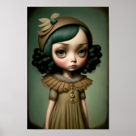 Big Eye Flapper Girl Art print (Voorkant)