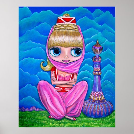 Big Eye Genie Doll Belly Dancer met Magic Bottle Poster (Voorkant)