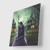 Big Eye Horror Creepy Boo Ghost Vierkante Klok (Hoek)