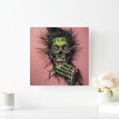 Big Eye Horror Creepy Boo Vierkante Klok (Huis)