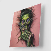 Big Eye Horror Creepy Boo Vierkante Klok (Hoek)