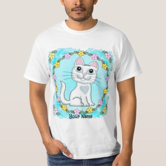 Big Eye Kitten Cat T-shirt (Voorkant)