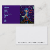 Big Eye Mermaid & Flying Fish Crescent Moon Visitekaartje (Voorkant / Achterkant)