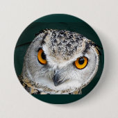 Big Eye Owl Ronde Button 7,6 Cm (Voorkant)