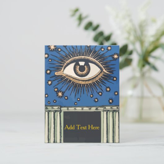 Big Eye, personaliseren en tekst toevoegen, Briefkaart (Staand voorkant)