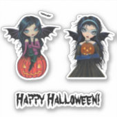 Big Eye Vampire Halloween Pompoen Molly Harrison Sticker (Voorkant)
