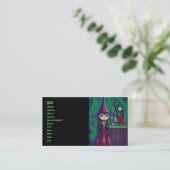 Big Eye Witch met valk en dragon occult Visitekaartje (Staand voorkant)