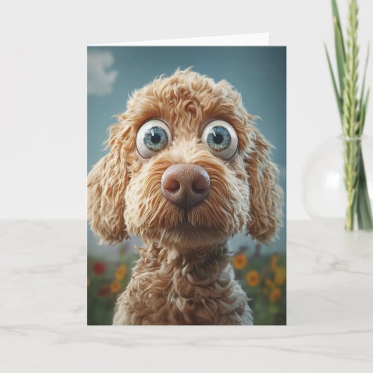 Big-Eyed Australian Labradoodle Kaart (Voorkant)