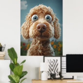 Big-Eyed Australian Labradoodle Poster (Thuiskantoor)