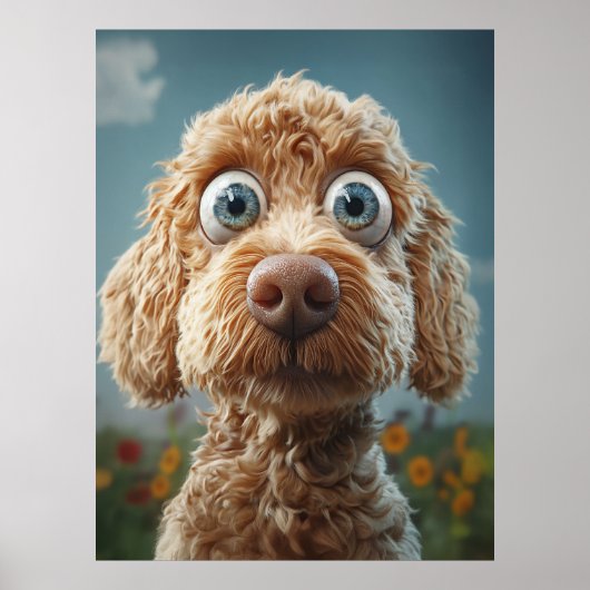 Big-Eyed Australian Labradoodle Poster (Voorkant)