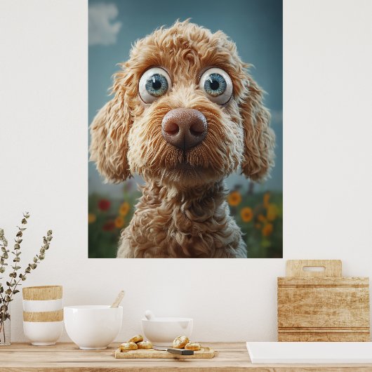 Big-Eyed Australian Labradoodle Poster (Keuken)