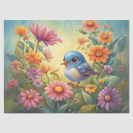 Big-Eyed Baby Bird in de tuin Tissuepapier