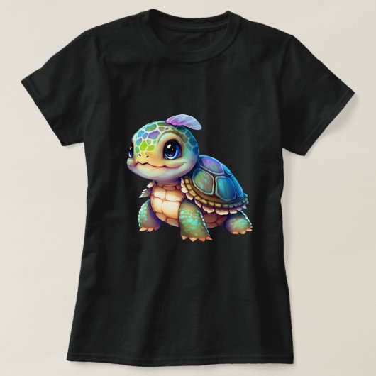 Big Eyed Baby Turtle Graphic T-shirt (Design voorkant)