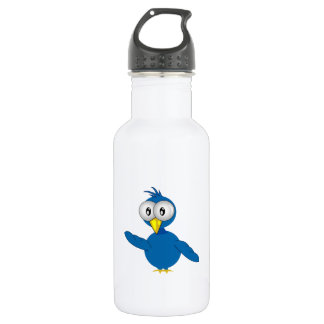 Big Eyed Blue Cartoon Bird Waterfles