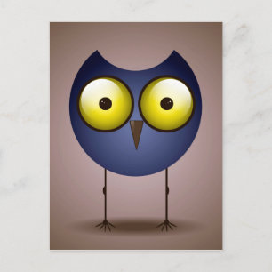 Big Eyed Blue Owl Briefkaart