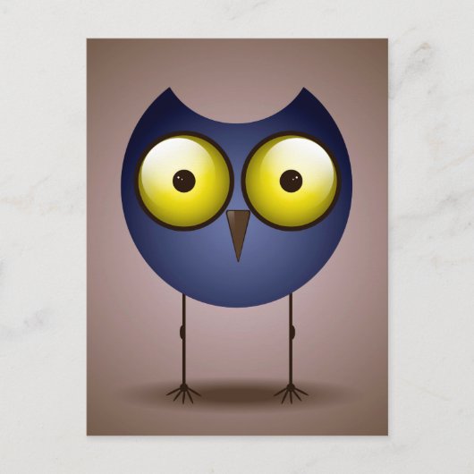Big Eyed Blue Owl Briefkaart (Voorkant)