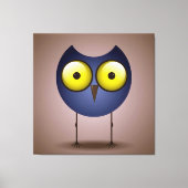 Big Eyed Blue Owl Canvas Afdruk (Voorkant)
