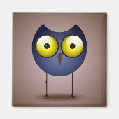 Big Eyed Blue Owl Magneet (Voorkant)
