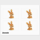 Big Eyed Bunny Rechthoekige Sticker (Vel)