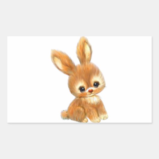 Big Eyed Bunny Rechthoekige Sticker (Voorkant)