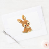 Big Eyed Bunny Rechthoekige Sticker (Envelop)
