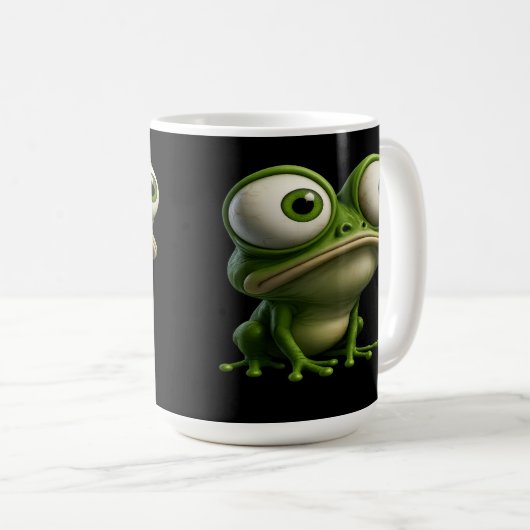 Big-Eyed Cartoon Frog Koffiemok (Voorkant rechts)