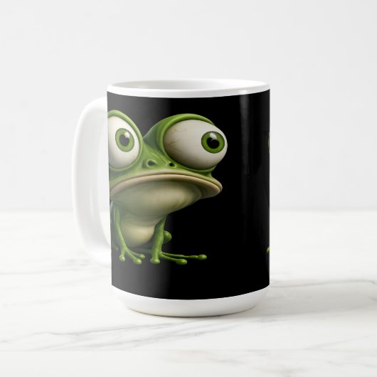Big-Eyed Cartoon Frog Koffiemok (Voorkant links)