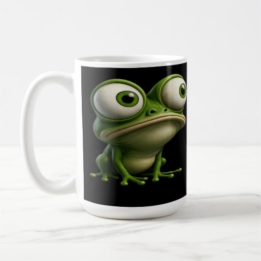 Big-Eyed Cartoon Frog Koffiemok (Links)