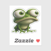 Big-Eyed Cartoon Frog Sticker (Vel)
