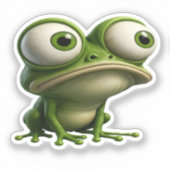 Big-Eyed Cartoon Frog Sticker (Voorkant)