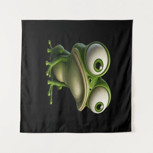 Big-Eyed Cartoon Frog Wandkleed (Voorkant (horizontaal))