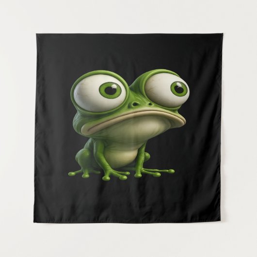 Big-Eyed Cartoon Frog Wandkleed (Voorkant)