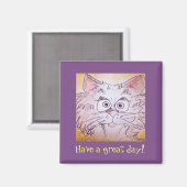 Big Eyed Cat Magnet (Voorkant / Achterkant)