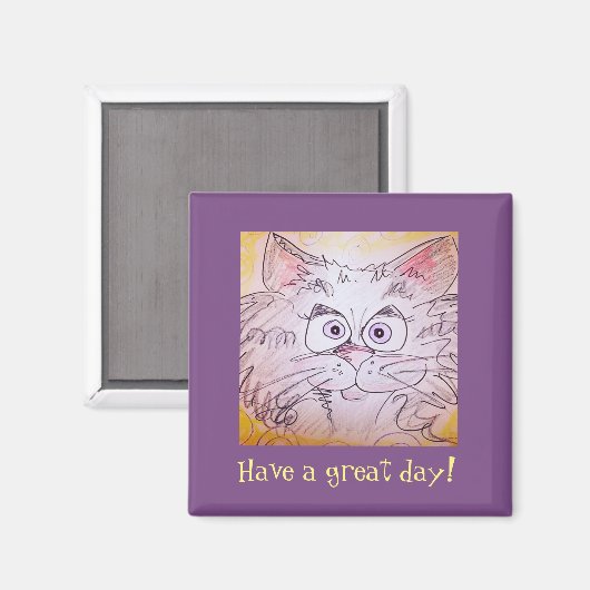 Big Eyed Cat Magnet (Voorkant / Achterkant)