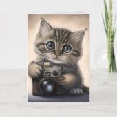 BIG EYED CUTE KITTEN CAT BIRTHDAY Kaart (Voorkant)