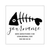 Big Eyed Fish Skeleton Rubberstempel (Afrduk)