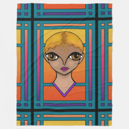 Big Eyed Girl Fleece Deken