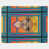 Big Eyed Girl Fleece Deken (Voorkant (Horizontaal))