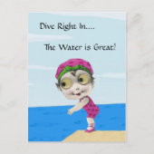 Big Eyed Girl Zwemmer Briefkaart (Voorkant)