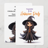 BIG EYED HEKS HALLOWEEN PARTY KAART (Voorkant / Achterkant)