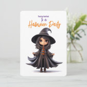 BIG EYED HEKS HALLOWEEN PARTY KAART (Staand voorkant)