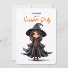 BIG EYED HEKS HALLOWEEN PARTY KAART