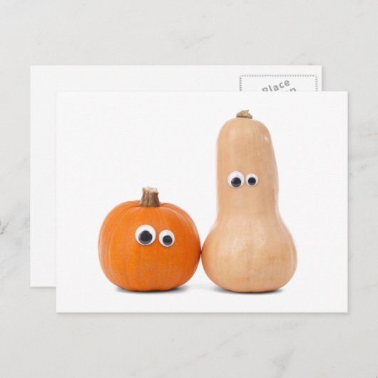 Big Eyed Pumpkin en Squash Briefkaart (Voorkant / Achterkant)