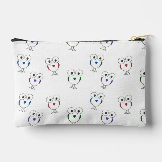 Big eyed vogel patroon wit etui (Achterkant)