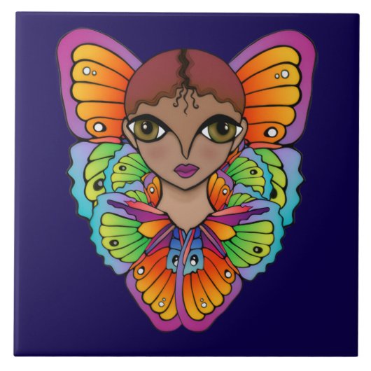 Big Eyes & Butterflies ontwerp Tegeltje (Voorkant)