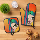 Big Eyes Design Ovenwant & Pannenlap Set (Top down)